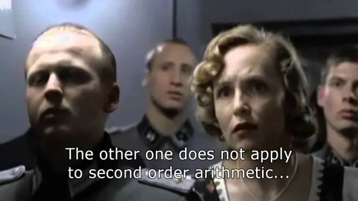 Hitler faces the awful truth: arithmetic is incomplete.