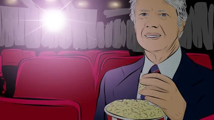 During his off hours from running the country, President Jimmy Carter was quite the film fanatic, according to an amusing piece by Matt Novak on the Gizmodo site Paleofuture.