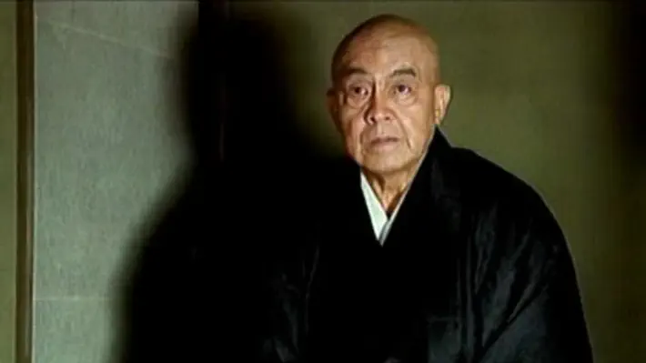 Legendary tea master Sen no Rikyu is faced with his warmongering lord's unrealistic pretensions. // I love this movie. The feudal lord is so pathetic in his kitschness and absolute envy of Rikyu's artistic mastery. A lesson in Japanese classical aesthetics.