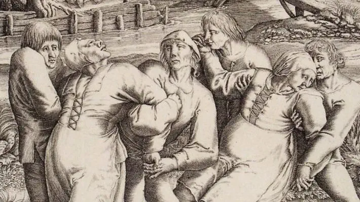 500 years ago this month, a strange mania seized the city of Strasbourg. Citizens by the hundreds became compelled to dance, seemingly for no reason — jigging trance-like for days, until unconsciousness or, in some cases, death. Ned Pennant-Rea on one of history’s most bizarre events.